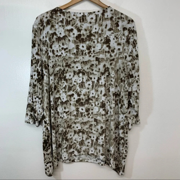 Jm‎ Collection Knit too Woman  XL  Geometric Embroidery Sequin 3/4 Sleeve Office - Picture 5 of 10